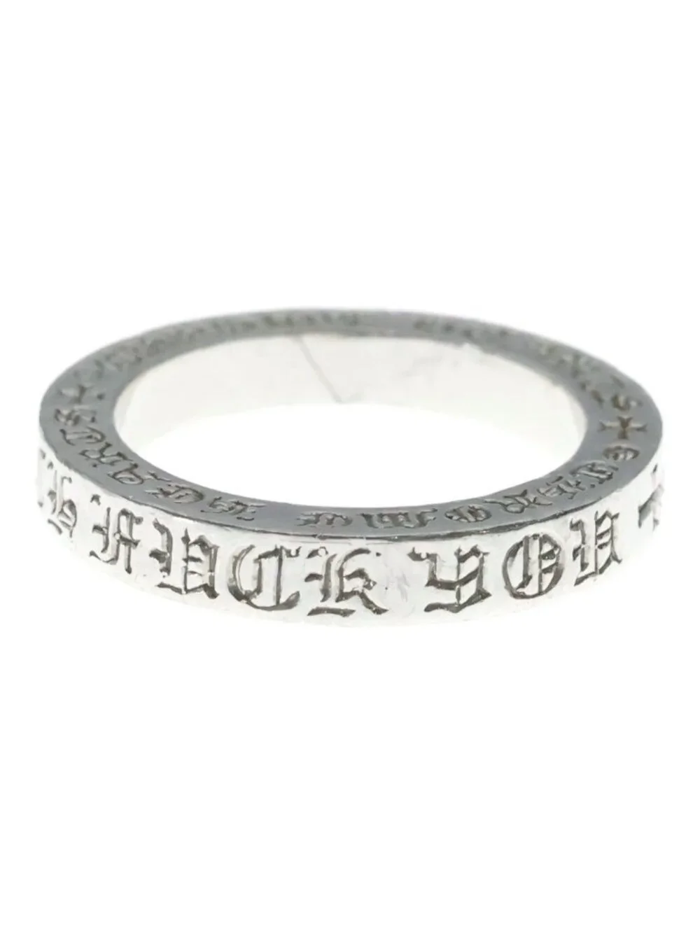 Chrome Hearts Spacer Fck You Ring White Gold